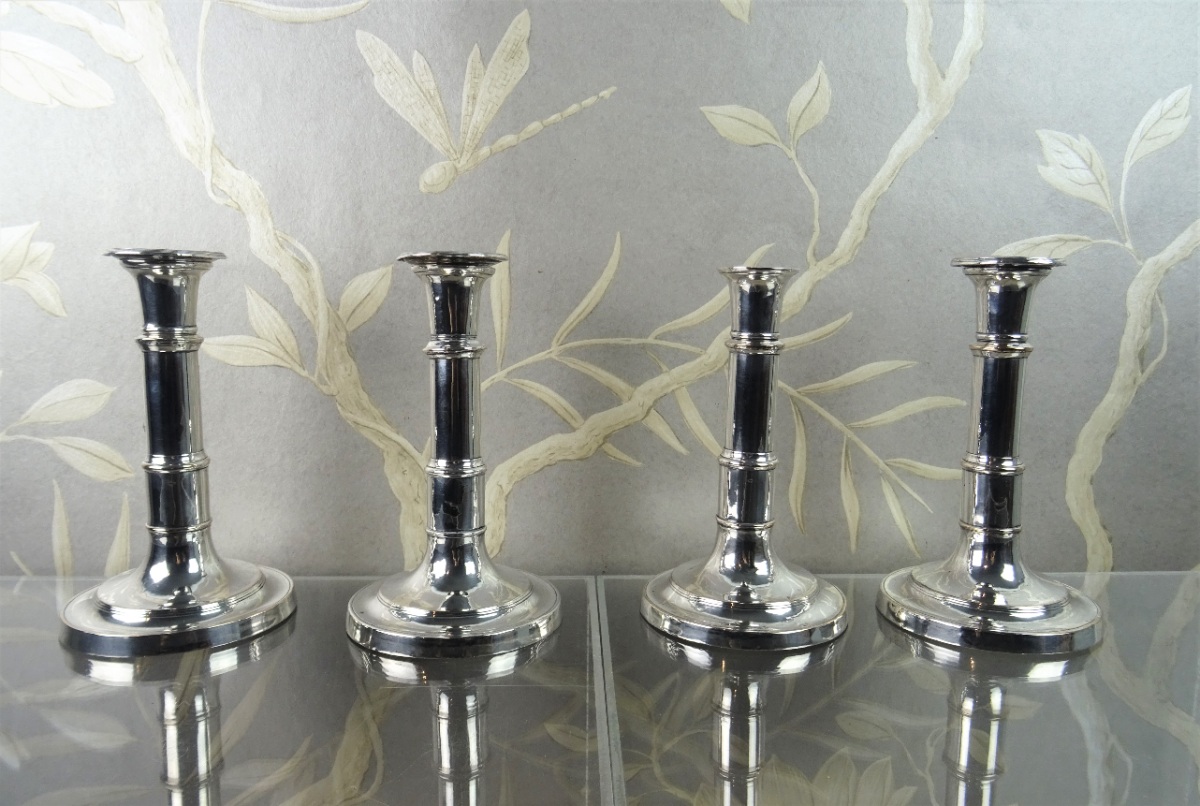 Fine Georgian Silver Plated Telescopic Candlesticks  (15).JPG